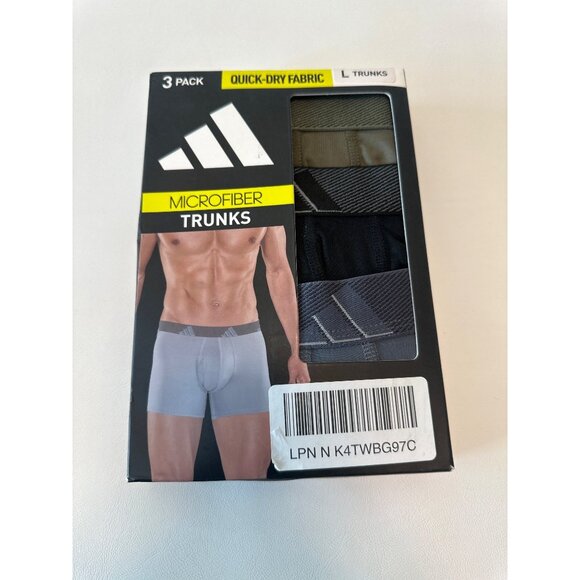 Adidas Mens Microfiber Trunks 3 Pack L 36"-38" Olive/Black/Onix, NIB - Picture 1 of 6